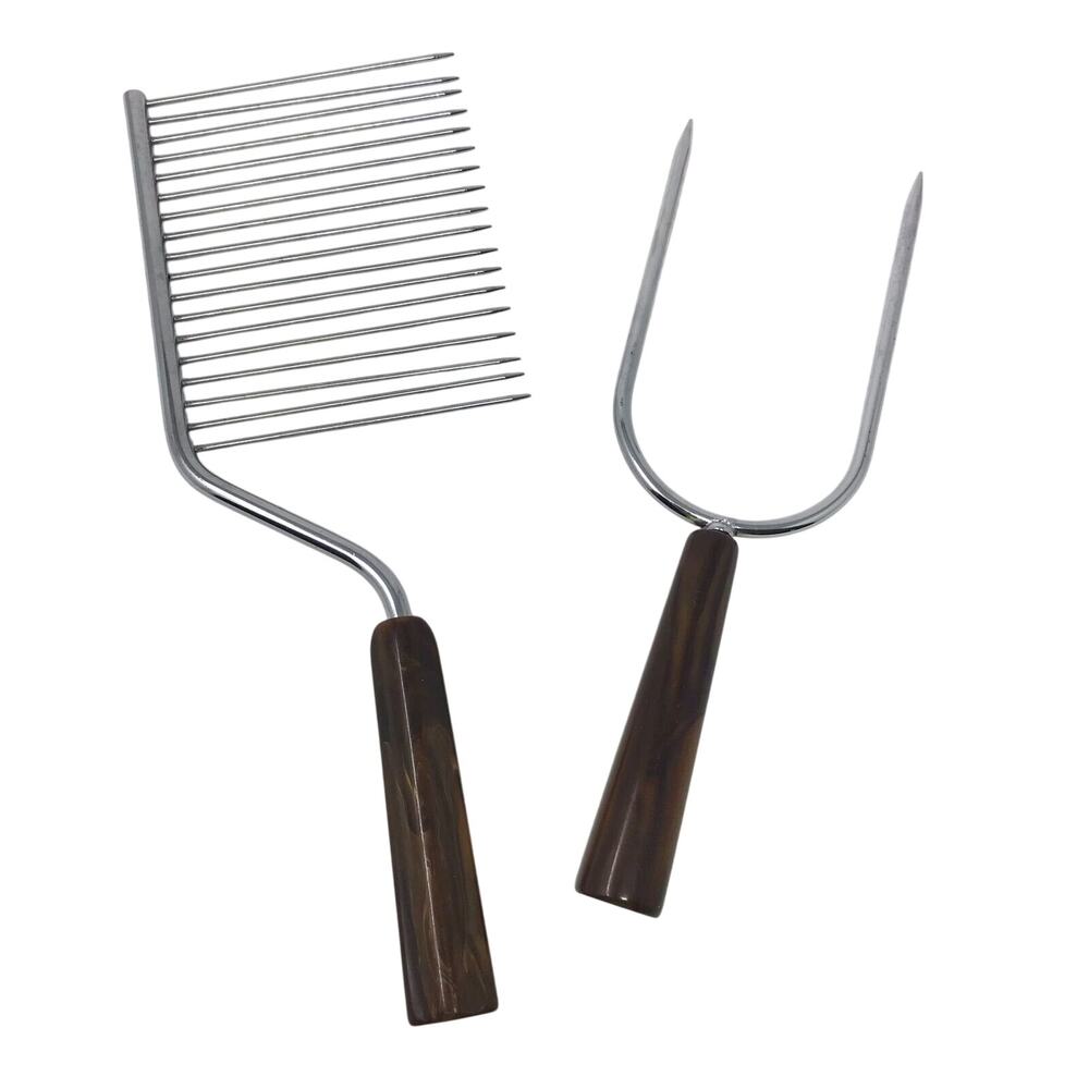 1940's Bakelite Bread Meat Slicing Guide with Two Prong Fork